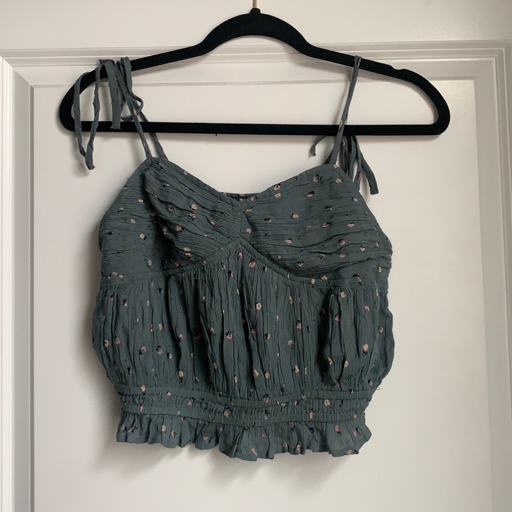 Flowered Green Tank top